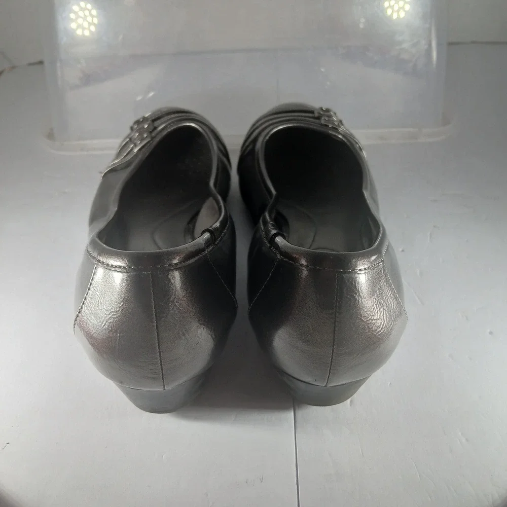 LifeStride Farrow‎ Wedge Pumps 8.5M Pewter Metallic Low Heel Office Professional